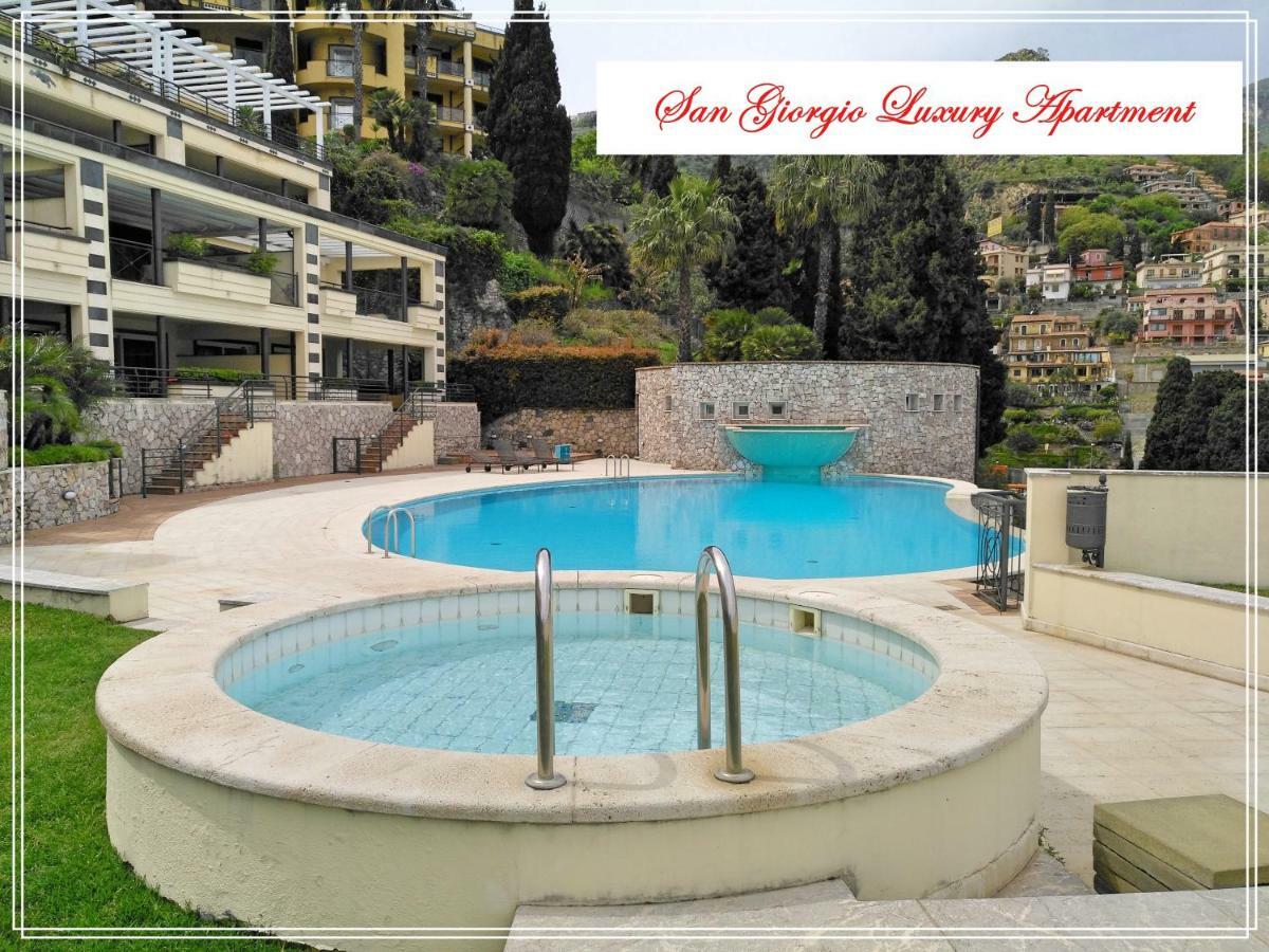San Giorgio Luxury Apartment Taormina-Panoramic Pool & Parking Space Εξωτερικό φωτογραφία