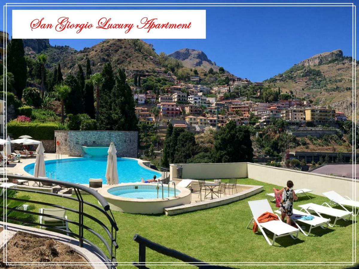 San Giorgio Luxury Apartment Taormina-Panoramic Pool & Parking Space Εξωτερικό φωτογραφία